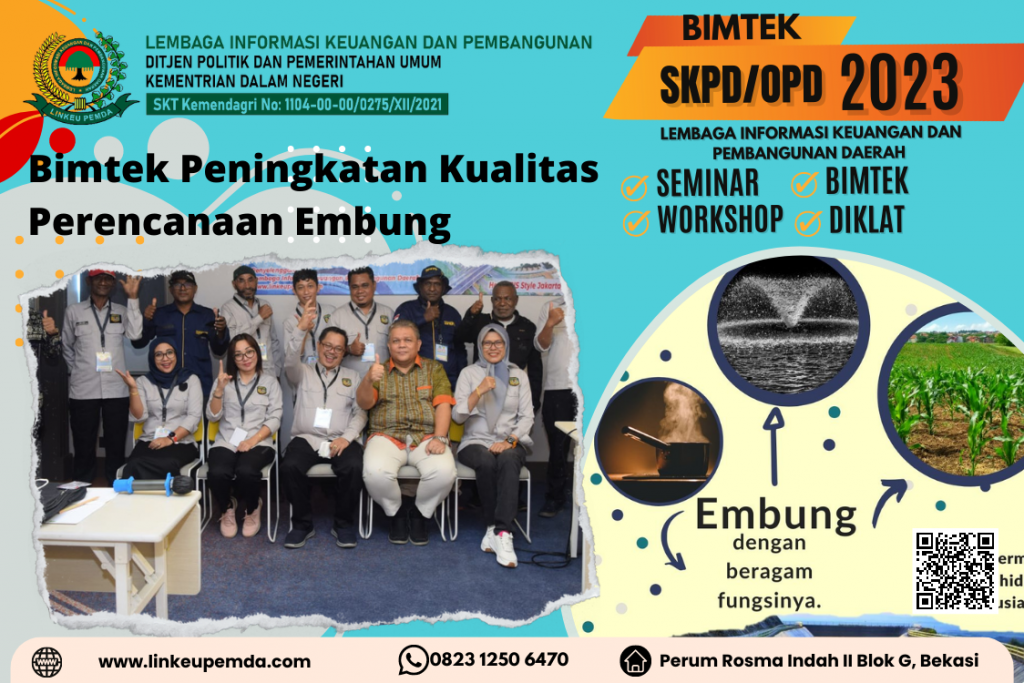 Jadwal Bimtek Peningkatan Kualitas Perencanaan Embung
