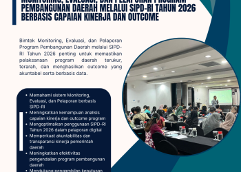 Bimtek Monitoring, Evaluasi, dan Pelaporan Program Pembangunan Daerah melalui SIPD-RI Tahun 2026 Berbasis Capaian Kinerja dan Outcome