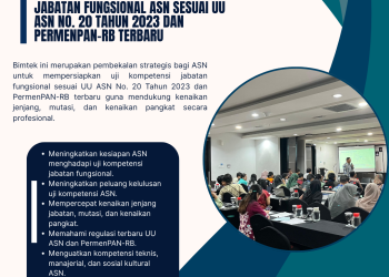 Bimtek Strategis Persiapan Uji Kompetensi Jabatan Fungsional ASN Sesuai UU ASN No. 20 Tahun 2023 dan PermenPAN-RB Terbaru